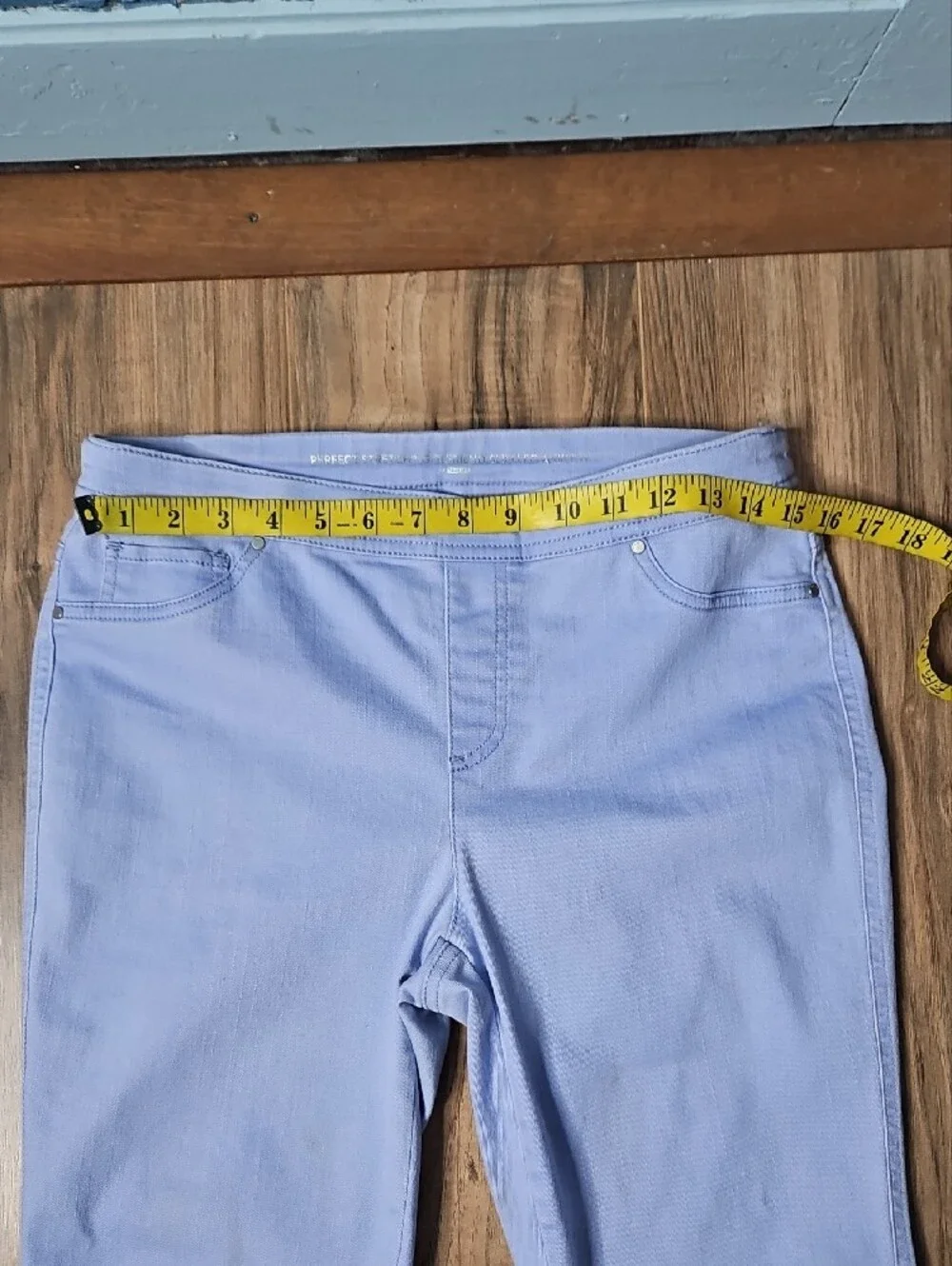 Chicos Womens Perfect Stretch Periwinkle Ankle Zip Jeans Size 0 Small 4